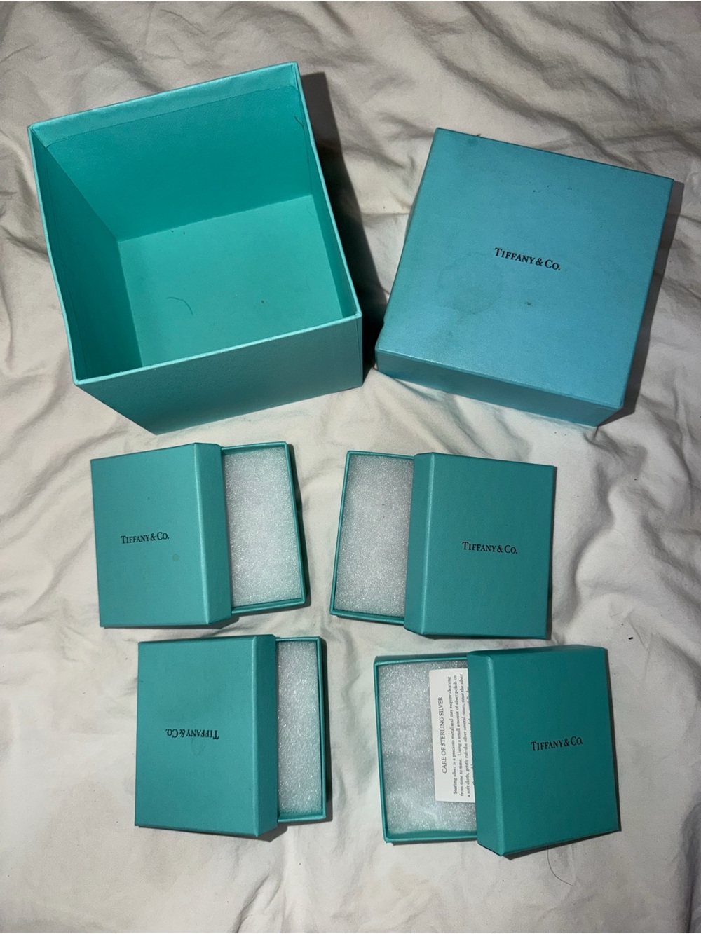 Tiffany & Co. Small Blue Jewelry Boxes Set